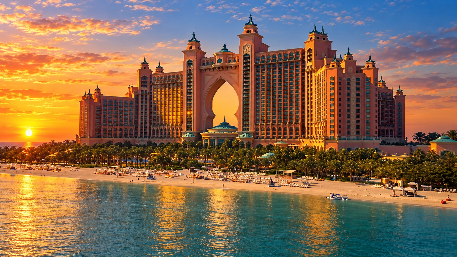 Vue aérienne de Palm Jumeirah et de ses villas en front de mer